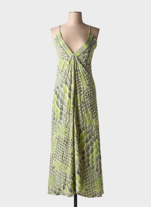 Robe mi-longue vert LARAETHNICS pour femme
