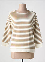 Sweat-shirt stretch manches 3/4 beige STREET ONE femme
