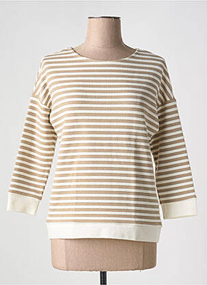 Sweat-shirt stretch manches 3/4 beige STREET ONE femme