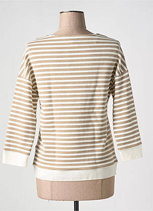 Sweat-shirt stretch manches 3/4 beige STREET ONE femme