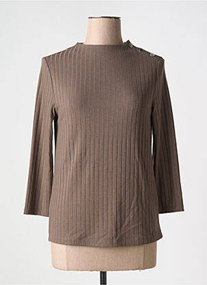 Pull coupe cintrée manches 3/4 marron STREET ONE femme