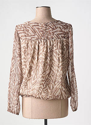 Blouse légère et transparente manches longues marron STREET ONE femme