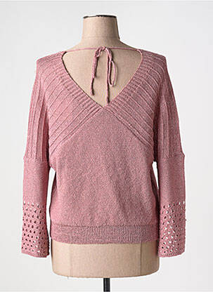 Pull col v manches longues rose NEKANE femme