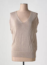 Pull stretch manches courtes marron STREET ONE femme