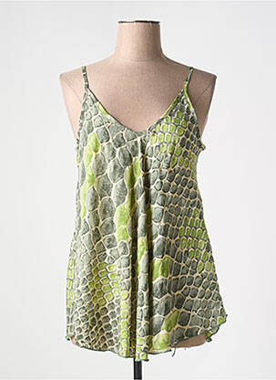 Top coupe fluide fines bretelles vert LARAETHNICS femme