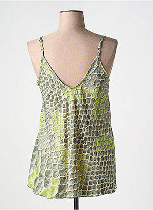 Top coupe fluide fines bretelles vert LARAETHNICS femme