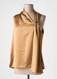 Top coupe fluide sans manche marron IMPERIAL femme