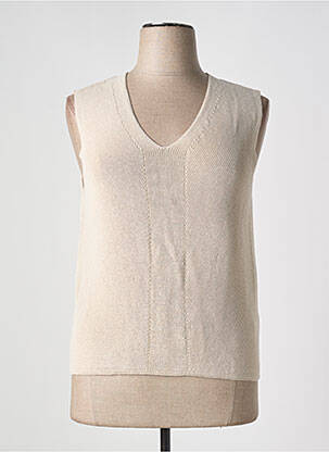 Pull coupe cintrée sans manche beige STREET ONE femme