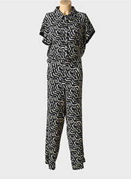 Combi-pantalon poches manches courtes noir STREET ONE femme