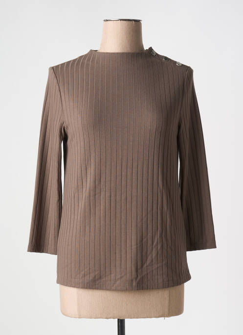 Pull coupe cintrée manches 3/4 marron STREET ONE femme