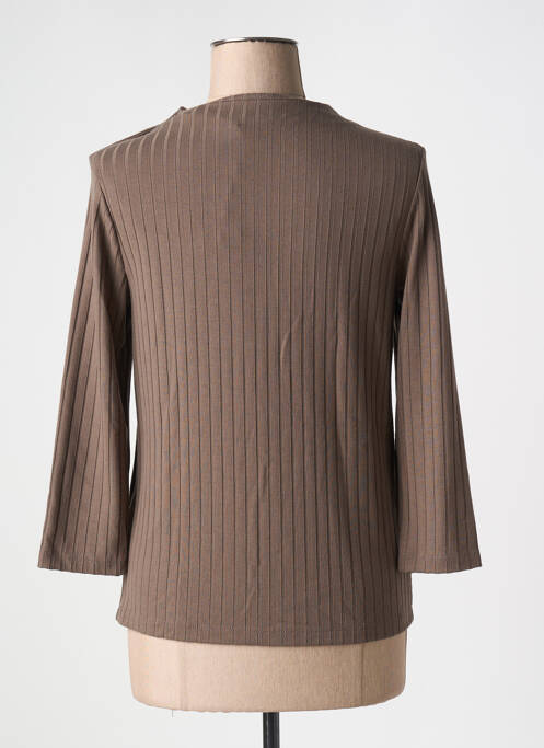 Pull coupe cintrée manches 3/4 marron STREET ONE femme
