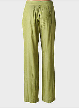 Pantalon droit fermeture zippée sous rabat avec crochet taille normale vert GEISHA femme