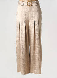 Pantalon large fermeture zip latéral taille normale or NEKANE femme