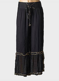 Pantalon large tissage crêpe taille normale noir NEKANE femme