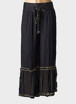 Pantalon large tissage crêpe taille normale noir NEKANE femme