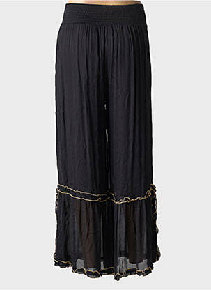 Pantalon large tissage crêpe taille normale noir NEKANE femme