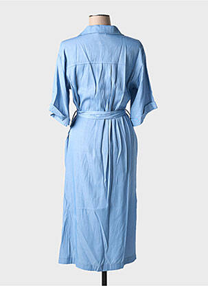 Robe mi-longue manches courtes manches courtes bleu ATELIER EVÈNE femme