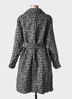 Manteau long coupe cintrée sans capuche gris NOUGAT femme