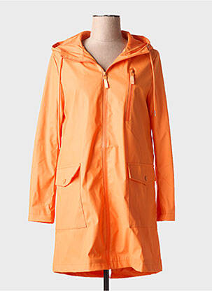 Imperméable poches a capuche orange FASCINATE femme
