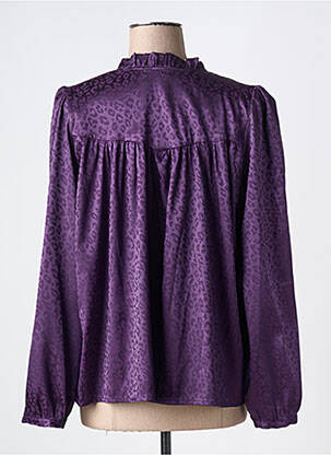 Chemisier coupe fluide manches longues violet RUE DES ABBESSES femme
