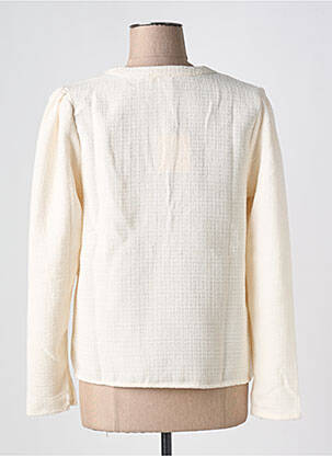 Top col v manches longues beige ATELIER EVÈNE femme