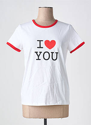 T-shirt sérigraphie manches courtes blanc DAPHNEA femme