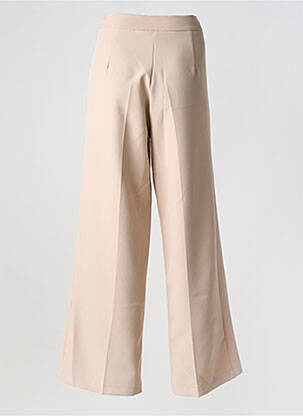 Pantalon large tissage crêpe taille haute beige RUE DES ABBESSES femme