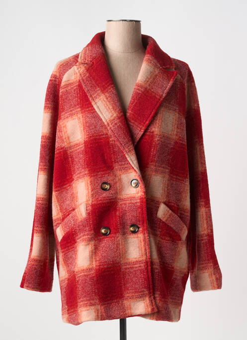 Manteau long coupe droite sans capuche rouge ATELIER EVÈNE femme