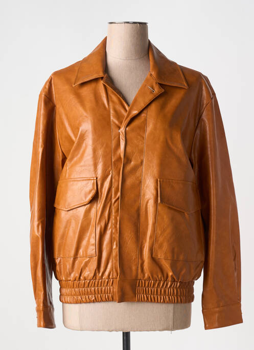 Veste simili cuir marron K-ZELL pour femme