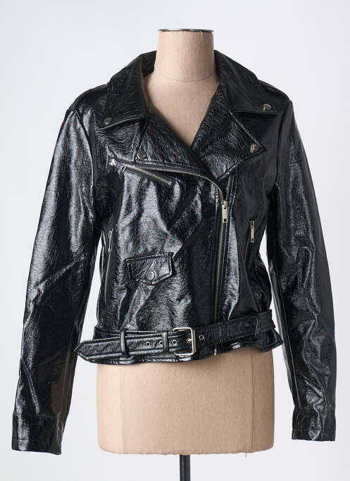 Veste simili cuir noir K-ZELL pour femme