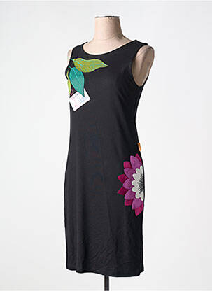 Robe mi-longue sans manche sans manche noir MAMATAYOE femme