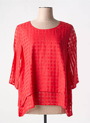 Blouse légère et transparente manches 3/4 rouge VETONO femme
