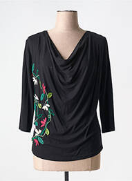 T-shirt manches 3/4 manches 3/4 noir MAMATAYOE femme
