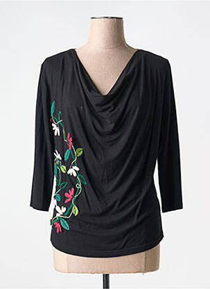 T-shirt coupe cintrée manches 3/4 noir MAMATAYOE femme