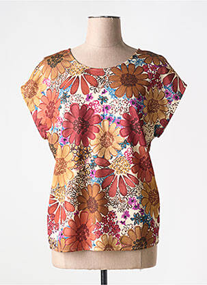 T-shirt stretch manches courtes marron MAMATAYOE femme