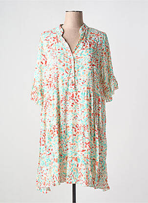 Robe mi-longue manches 3/4 manches 3/4 rouge QUATTRO femme