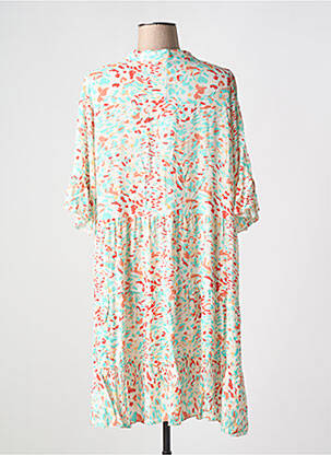 Robe mi-longue manches 3/4 manches 3/4 rouge QUATTRO femme