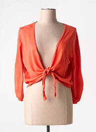 Gilet manches longues manches 3/4 orange YELLOW LABEL femme