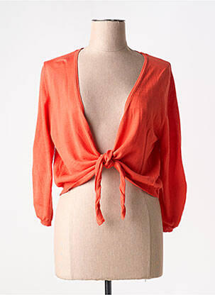 Gilet manches longues manches 3/4 orange YELLOW LABEL femme