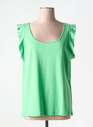 T-shirt stretch manches courtes vert MARBLE femme
