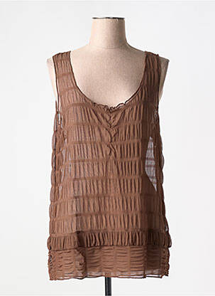 Top stretch sans manche marron ENJOY femme