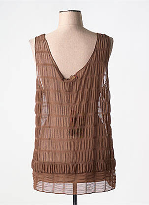 Top stretch sans manche marron ENJOY femme