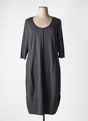 Robe mi-longue manches 3/4 manches 3/4 gris VETONO femme