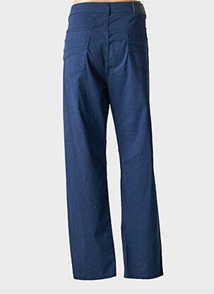 Pantalon slim tissage popeline taille normale bleu GEVANA femme