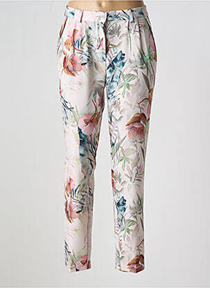 Pantalon chino fermeture zippée sous rabat boutonné taille haute beige LCDN femme