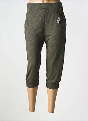 Pantacourt stretch taille normale vert MAMATAYOE femme