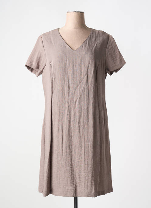 Robe mi-longue marron GEVANA pour femme