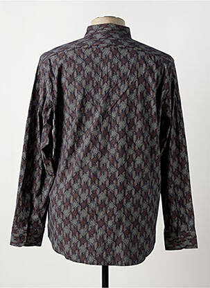 Chemise manches longues imprimé fantaisie marron MCS homme