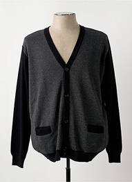 Gilet manches longues col v noir I.ODENA homme