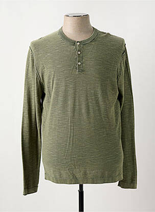 Pull stretch manches longues vert MCS homme